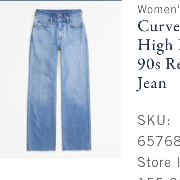 Abercrombie & Fitch Curve Love HighRise 90s Relaxed Jean Med Double Waistband 27 - Picture 4 of 11